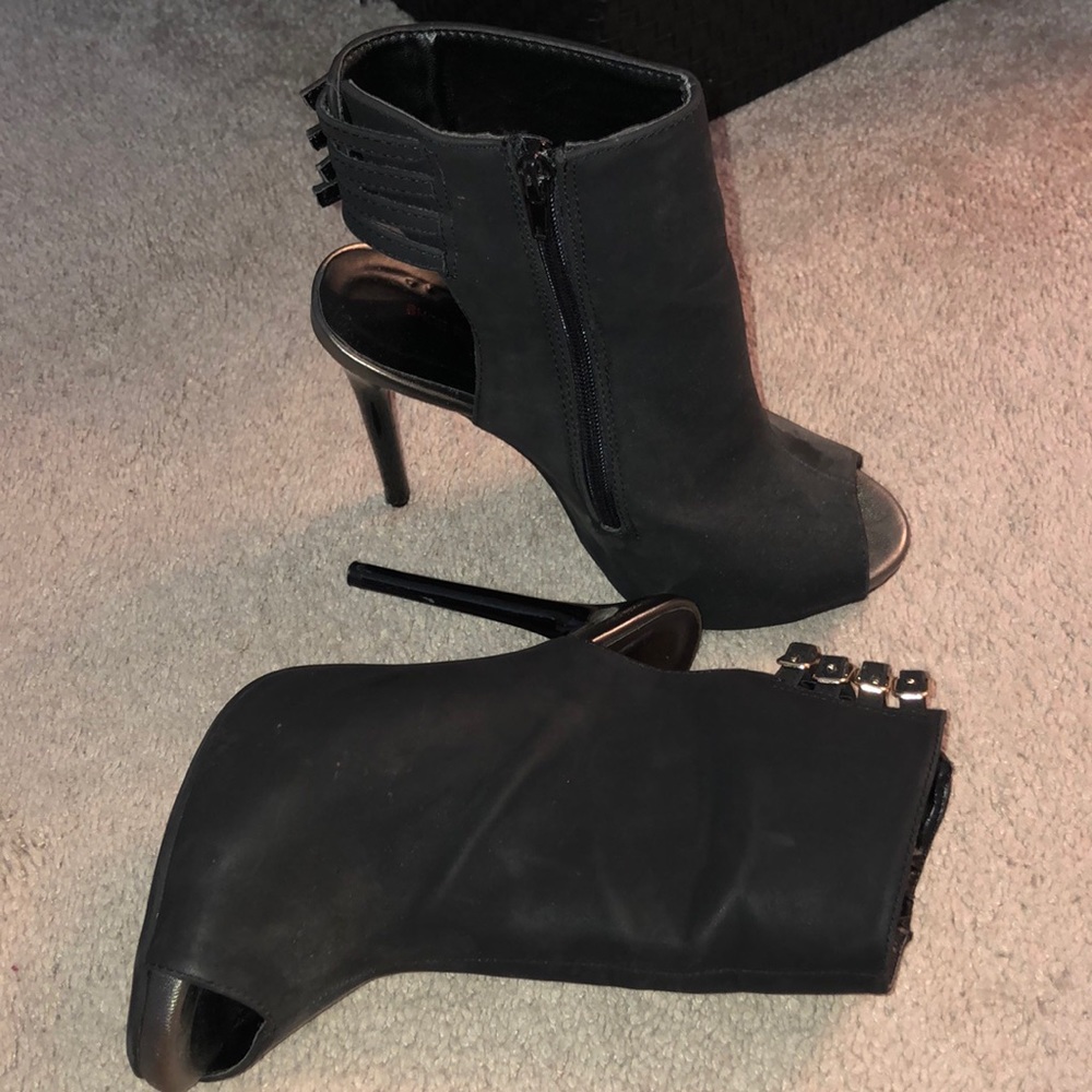 Black high heel booties